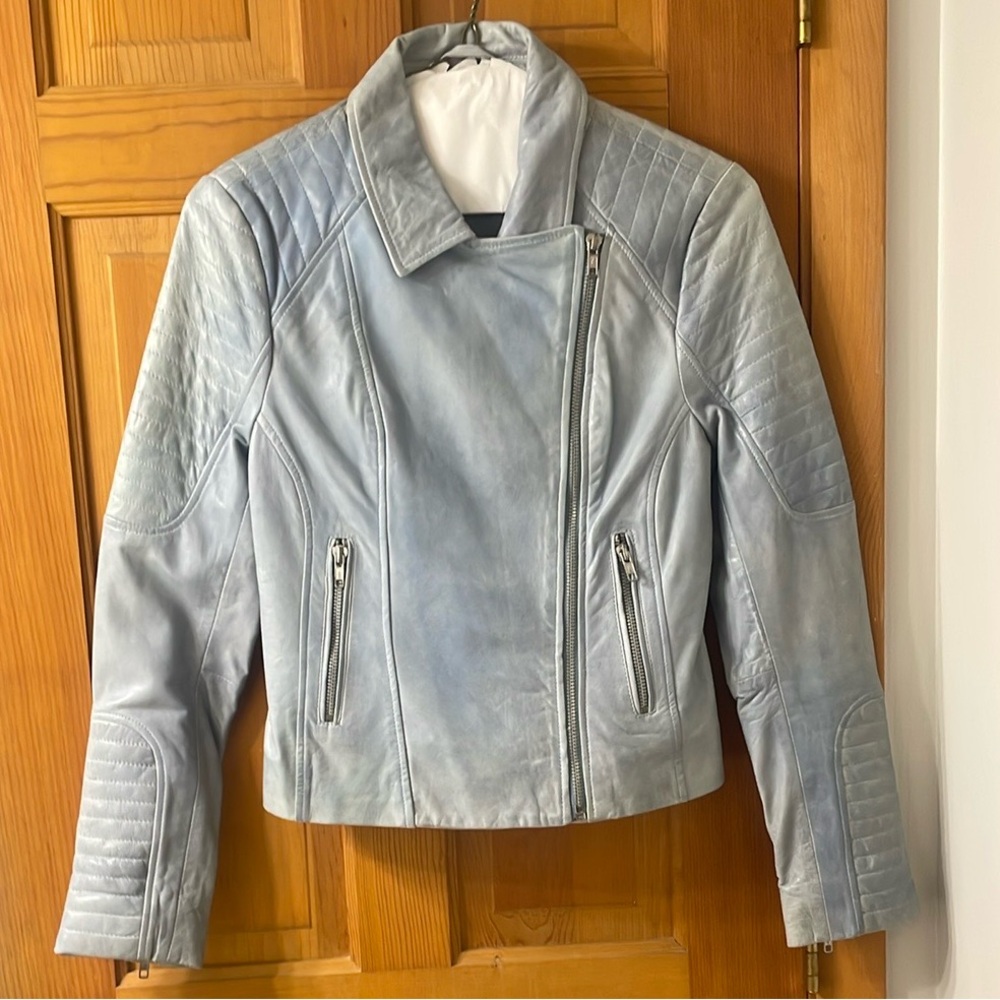 BB Dakota Women’s 100% Leather Asymmetrical Quilted Moto Biker Jacket